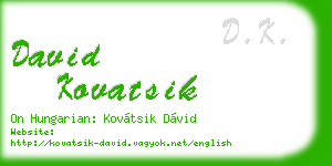 david kovatsik business card